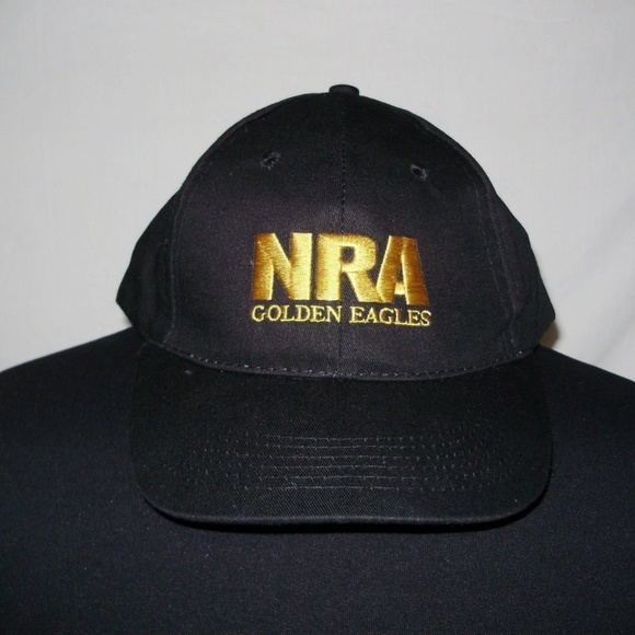 Nra Golden Eagles Ball Cap Black Gold Eagle Adjust